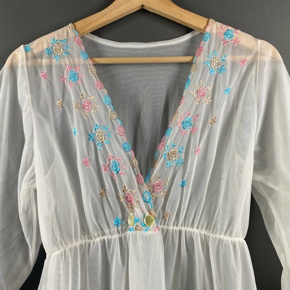 Hamilton Vintage Sheer Embroidered Robe Jacket - Picture 10 of 11